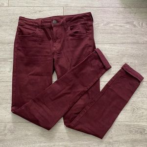 American Eagle Ne(x)t Level Stretch jegging Sz 6 x-long maroon